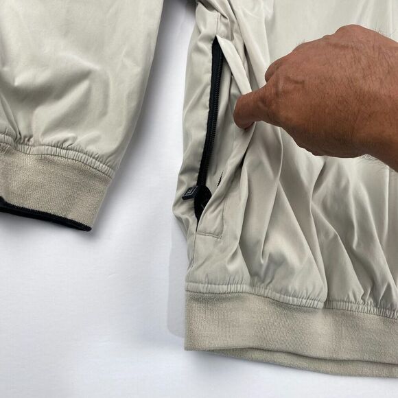 Vintage Izod Mens Golf Pullover Windbreaker Beige Size Large Outdoor Hiking - Picture 4 of 15